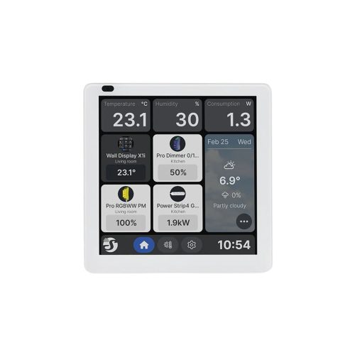 Shelly Wall Display X1i – Control panel, light switch, Wi-Fi, Bluetooth, silver (SAWD-6A1XX10EU0)