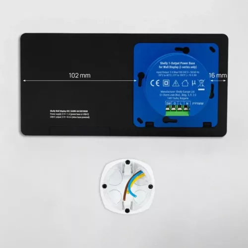 Shelly Wall Display X2i – Wall control panel and light switch, Wi-Fi, Bluetooth, black