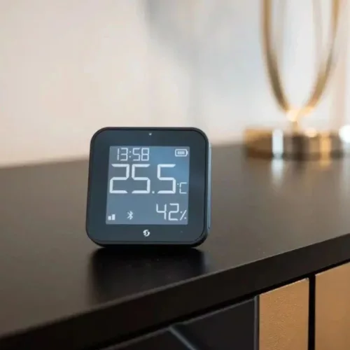 Shelly BLU H&T Display ZB – Temperature, humidity and light sensor with e-paper display, Zigbee, Bluetooth, black