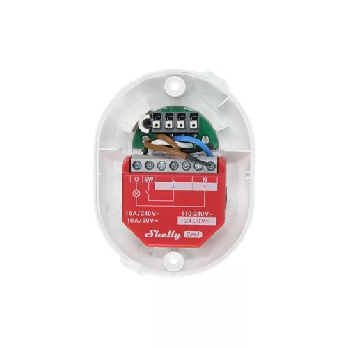 Shelly Button Add-on – Cover with button for Shelly Plus, Gen3 and Gen4 modules, white