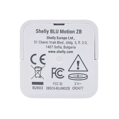 Shelly BLU Motion ZB – Wireless motion sensor with light sensor, Bluetooth, Zigbee, white (SBMO-103Z)