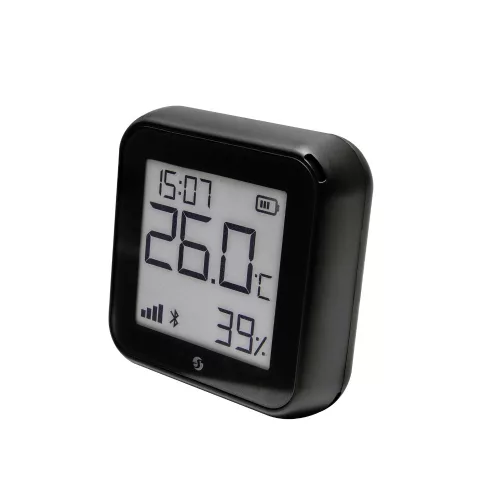 Shelly PLUS GEN3 H&T Wi-Fi + Bluetooth humidity and temperature sensor with e-paper display (black)