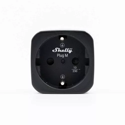 Shelly Plug M Gen3  – Wi-Fi + Bluetooth, Matter-compatible smart plug with energy monitoring, black