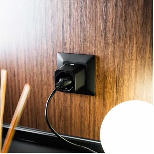 Shelly Plug M Gen3  – Wi-Fi + Bluetooth, Matter-compatible smart plug with energy monitoring, black