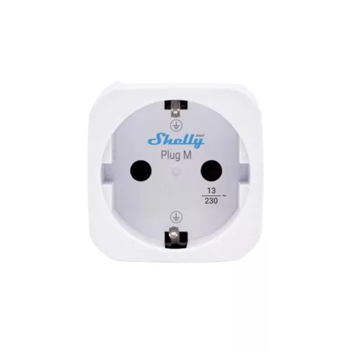 Shelly Plug M Gen3 – Wi-Fi + Bluetooth, Matter-compatible smart plug with energy monitoring, white
