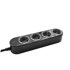   Shelly Power Strip 4 Gen4 –  smart power strip with 4 sockets, power meter, Wi-Fi, Zigbee, Matter, black