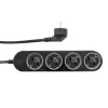 Shelly Power Strip 4 Gen4 –  smart power strip with 4 sockets, power meter, Wi-Fi, Zigbee, Matter, black