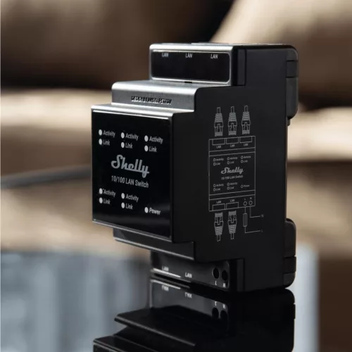 Shelly LAN Switch, a DIN-mountable Ethernet switch