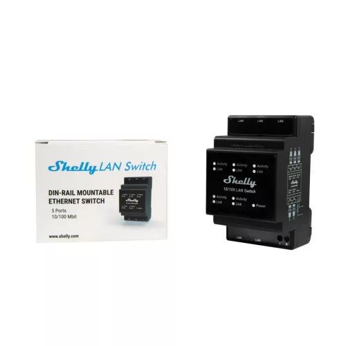 Shelly LAN Switch, a DIN-mountable Ethernet switch