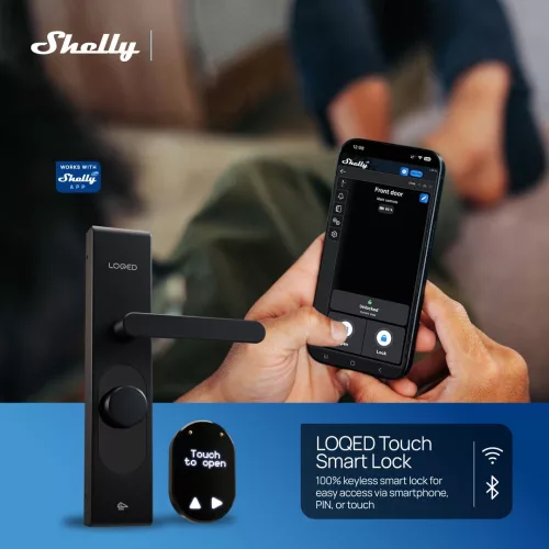 Shelly LOQED Smart Wi-Fi + Bluetooth Touch Lock, Silver Edition
