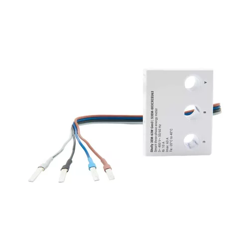 Shelly 3EM-63W Gen3 smart Wi-Fi 3-phase power meter add-on for MCB