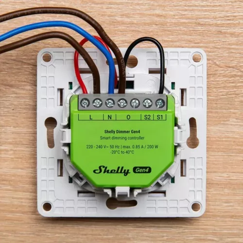 Shelly Dimmer Gen4 – smart dimmer module, Wi-Fi, Bluetooth, Zigbee, Matter