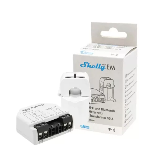 Shelly EM Gen3 one-phase, 2 channel power meter, with 50A clamp included