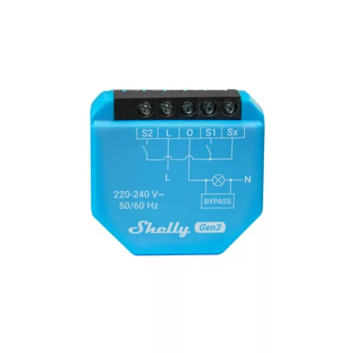 Shelly 1L Gen3 smart 1-gang relay modul for no-neutral wiring