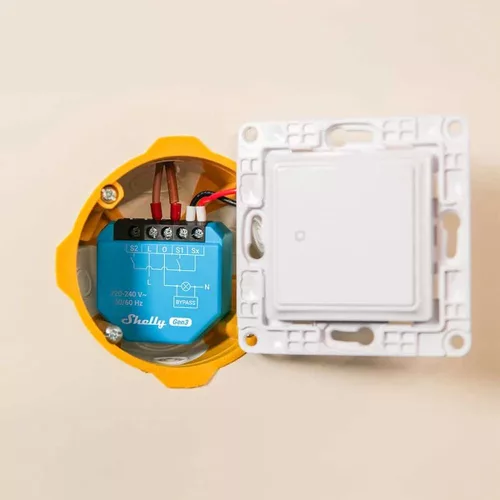 Shelly 1L Gen3 smart 1-gang relay modul for no-neutral wiring