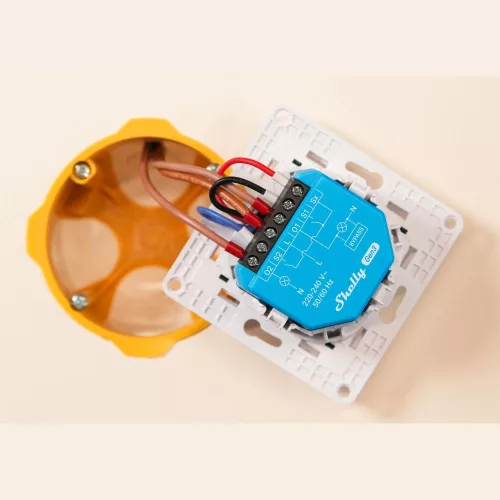 Shelly 2L Gen3 smart 2-gang relay modul for no-neutral wiring