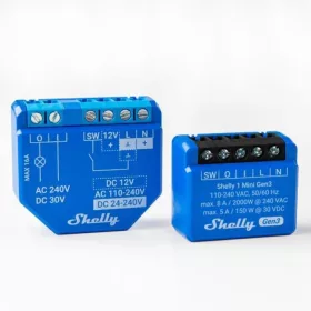   Shelly 1 Mini GEN3, single channel WiFi smart relay switch (8A)