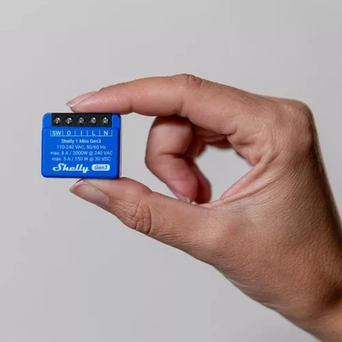 Shelly 1 Mini GEN3, single channel WiFi smart relay switch (8A)
