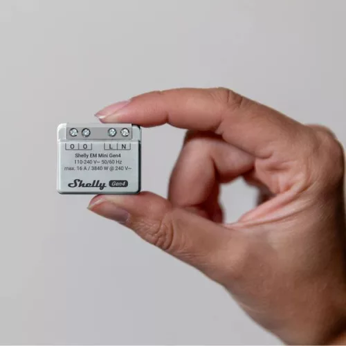 Shelly EM Mini Gen4 – smart power meter (16A), Wi-Fi, Bluetooth, Matter, Zigbee
