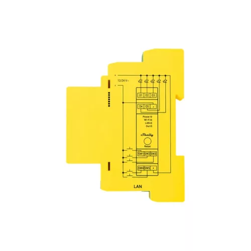 Shelly Pro RGBWW PM smart Wi-Fi + Ethernet RGBWW LED controller, DIN-rail compatible