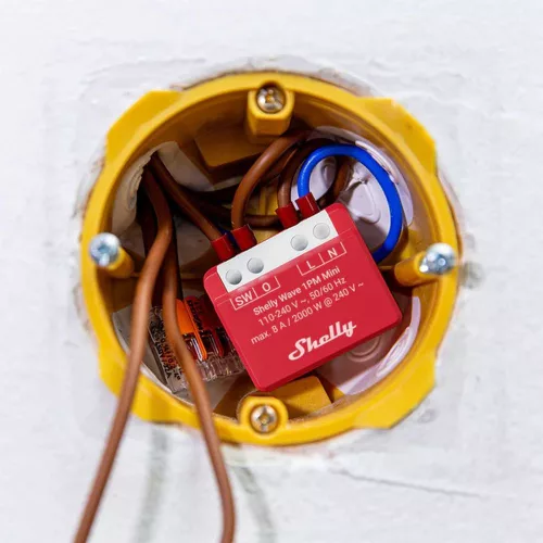 Shelly Qubino Wave 1PM MINI LR smart relay with 1-gang, power meter, with Z-Wave protocol