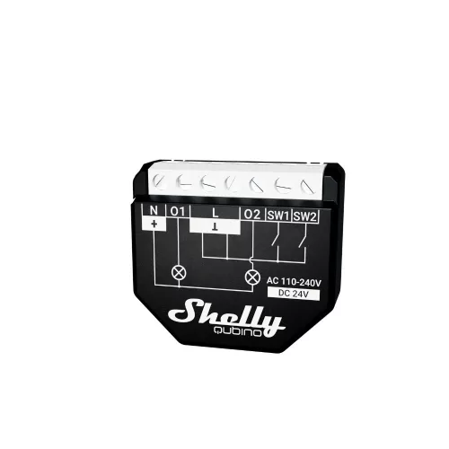 Shelly Qubino Wave 2PM smart relay with 2-gang, power meter, with Z-Wave protocol