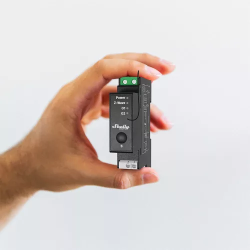 Shelly Qubino Wave PRO 2PM smart DIN-rail relay with 2-gang, power meter, with Z-Wave protocol