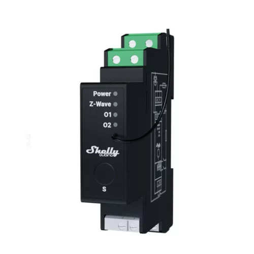Shelly Qubino Wave PRO 2 Shutter smart DIN-rail relay for roller shutter control, with Z-Wave protocol