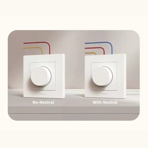 Aqara H2 Dimmer EU, Zigbee + Thread dimmer wall switch with universial wiring, white