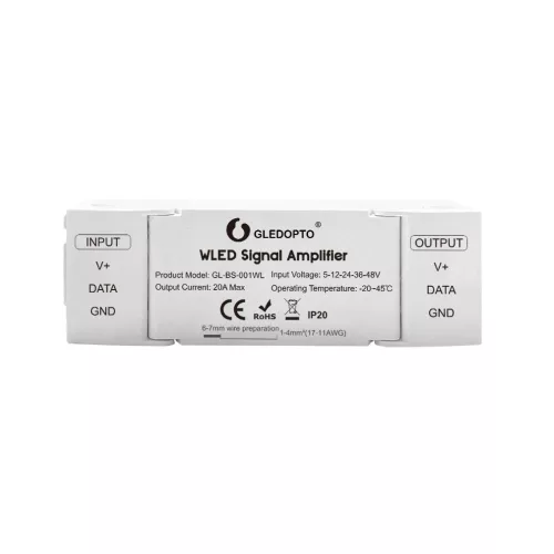 Gledopto  WLED Signal Amplifier – WLED digital LED signal repeater, 5–48V DC (GL-BS-001WL)