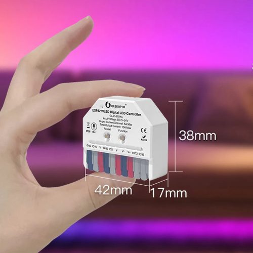 Gledopto ESP32 Mini WLED Digital LED Controller – Wi-Fi digital RGBIC LED controller, 5V-24V DC, WLED firmware, with microphone (GL-C-310WL)