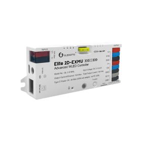   Gledopto Elite 2D-EXMU Advanced WLED Controller  – Two-channel RGBIC LED controller with microphone, USB‑C, ESP32, Wi‑Fi, Ethernet (GL-C-616WL)