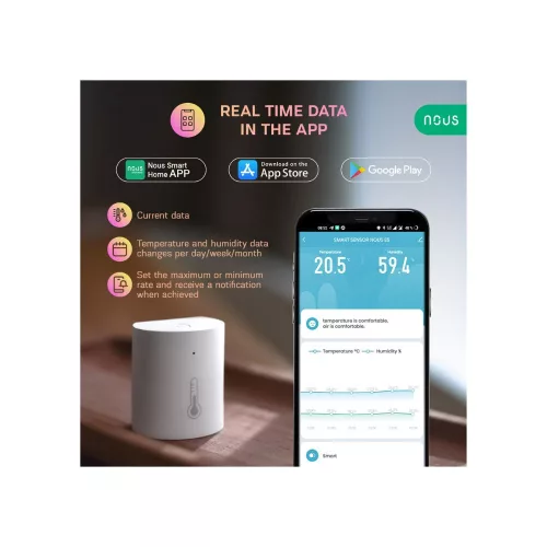 Nous E5 smart Tuya Zigbee wireless temperature and humidity sensor