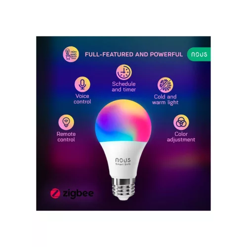 Nous P3Z smart Tuya Zigbee RGB bulb (E27 socket)