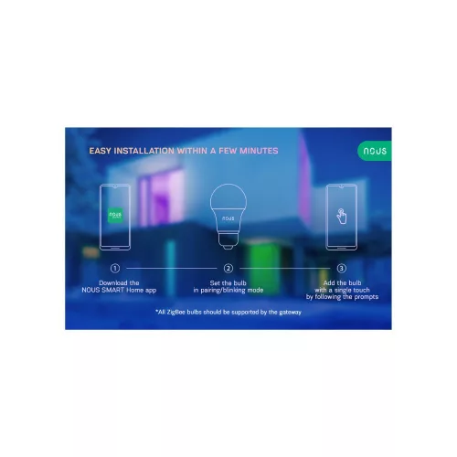 Nous P3Z smart Tuya Zigbee RGB bulb (E27 socket)