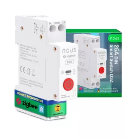 Nous D3Z - DIN-compatile smart Tuya Zigbee relay module, 25A