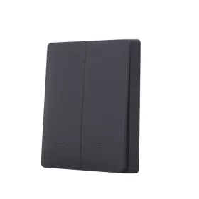 SmartWise wall switch front panel, black, 2-button