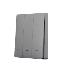 SmartWise wall switch front panel, dim grey, 3-button