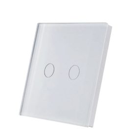   SmartWise wall switch glass touch front panel, white, 2-button
