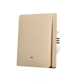   SmartWise B61 UNI Wi-Fi + eWeLink-Remote, 1-gang smart wall switch, universial wiring, physical push-button, gold colour 