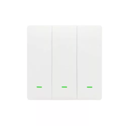 SmartWise B63 UNI Wi-Fi + eWeLink-Remote, 3-gang smart wall switch, universial wiring, physical push-button, white 