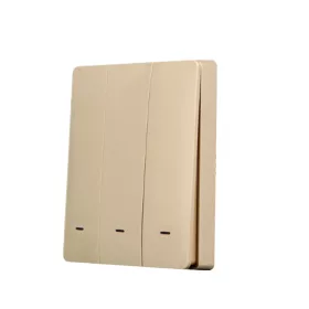   SmartWise BEREM3 Bluetooth (eWeLink-Remote) wireless switch with 3 button, gold colour push button front panel