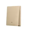 SmartWise BRGD1, a 1-button wireless RF wall switch, with gold colour front panel