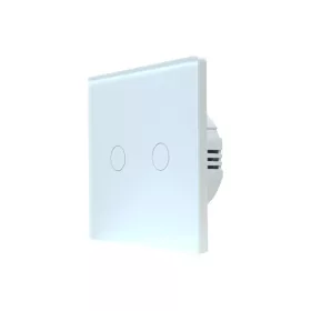   SmartWise T62 UNI Wi-Fi + eWeLink-Remote, 2-gang smart wall switch , universial wiring, white touch panel
