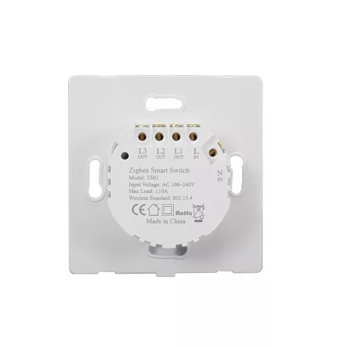 SmartWise T63 UNI Zigbee 3.0 + RF, 3-gang smart wall switch with universal wiring and touch switch, WITHOUT FRONT PANEL