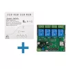 SmartWise 85V-250V AC Wi-Fi + eWeLink-Remote 4-gang smart relay switch, NO/NC, dry contact, momentary switch