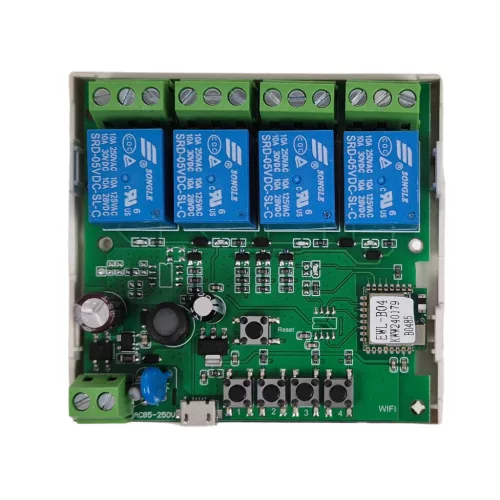SmartWise 85V-250V AC Wi-Fi + eWeLink-Remote 4-gang smart relay switch, NO/NC, dry contact, momentary switch