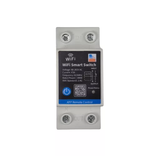 SmartWise DIN-63A DIN-rail compatible, eWeLink-compatible Wi-Fi smart relay (63A)