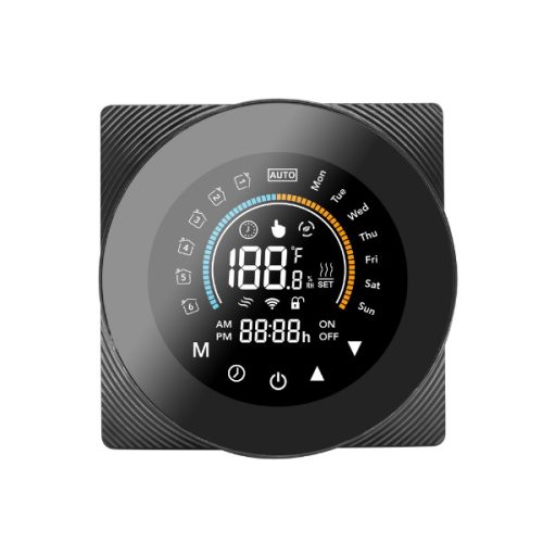 SmartWise WiFi smart thermostat, eWeLink app compatible, Type 'C' (dry contact), black front panel, colour touch display
