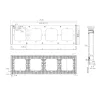 Sonoff 4 gang switch frame for M5-80 (SwitchMan) smart wall switches, white